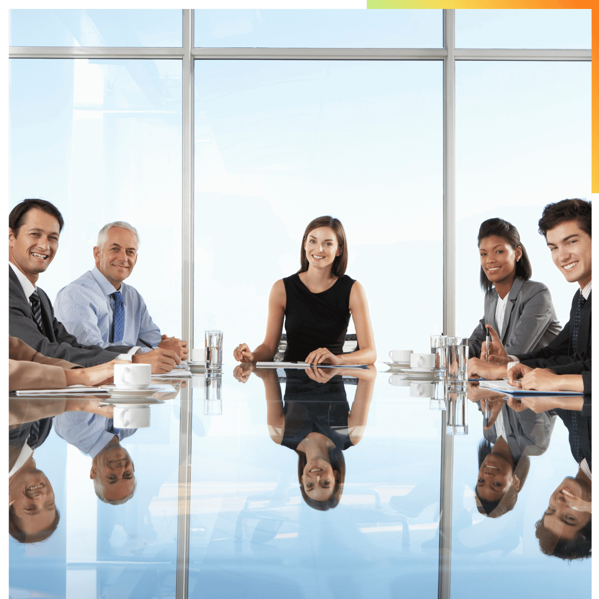 Board members around a table